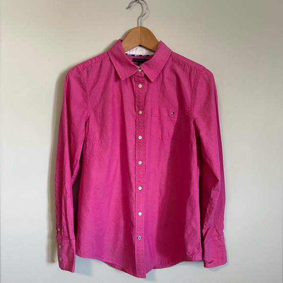 Tommy Hilfiger Tops - Tommy Hilfiger Women’s Vibrant Pink Button Down Shirt
